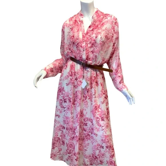 NWT Zara Floral Pink Maxi Dress - Picture 1 of 10